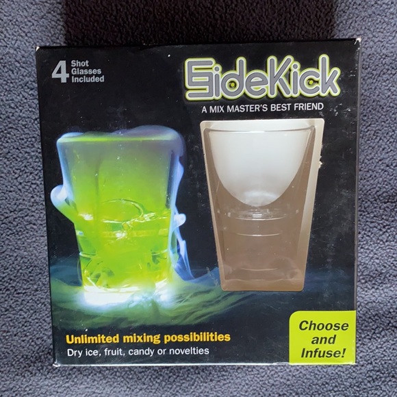 Sidekick Shot Glass 4, 2 piece Shot Glasses in each box BRAND NEW Infusing Shots - Picture 2 of 8